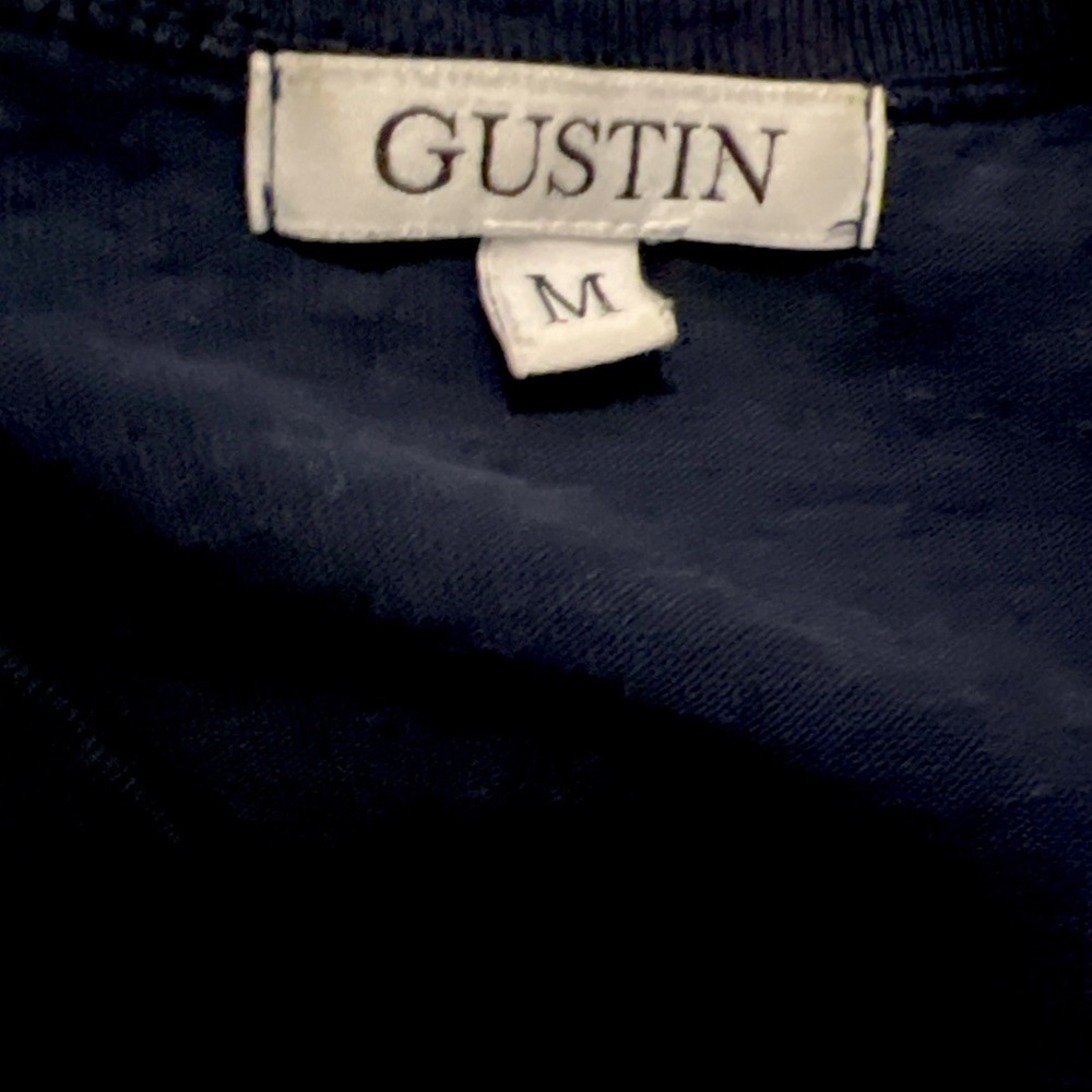 Gustin Mens Medium Navy Blue Short Sleeve Crew Neck Jersey Cotton T-Shirt USA - Picture 4 of 4